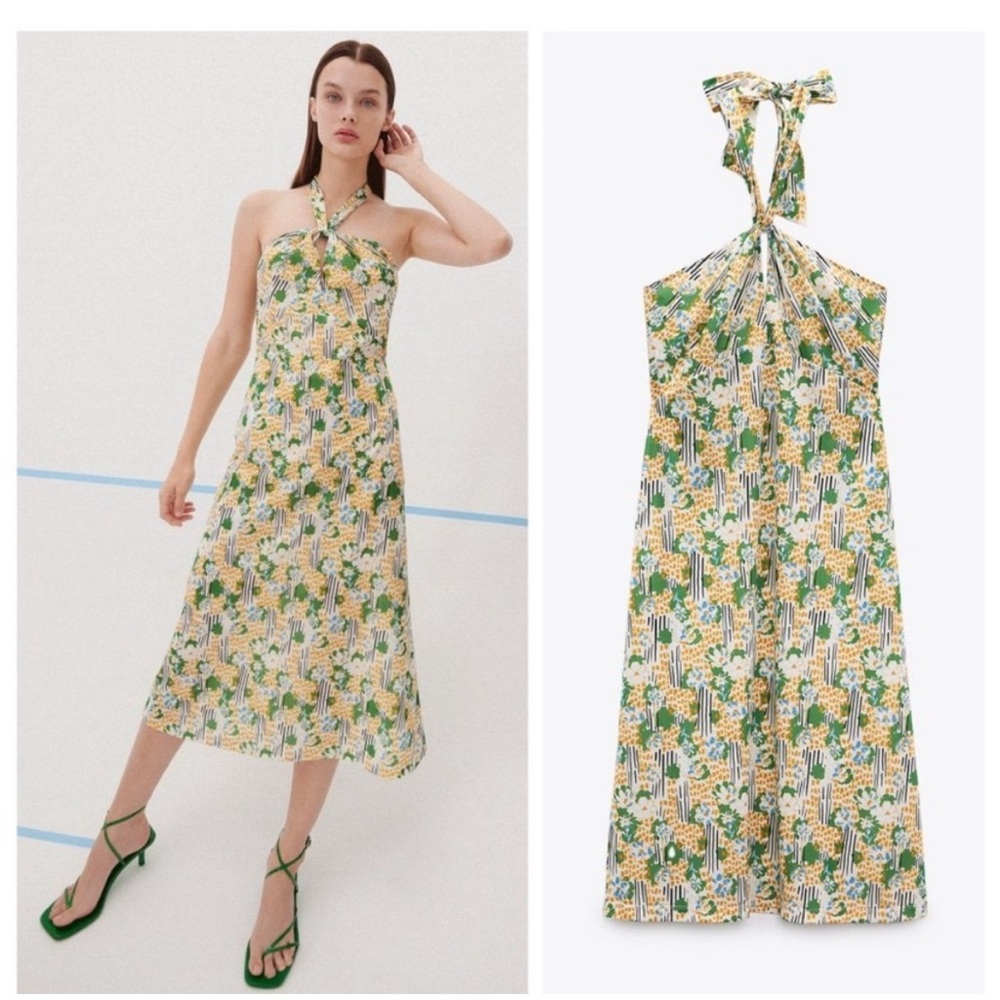 Floral Halter Midi Dress